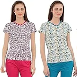 Zebu Women's Cotton Printed Top (Large) - Combo Pack of 4-picture-32