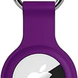 Airtag Silicone Case Protective Cover for Airtag Case Locator Tracker Anti-Lost Device Keychain Protection (Dark Purple)-image-79