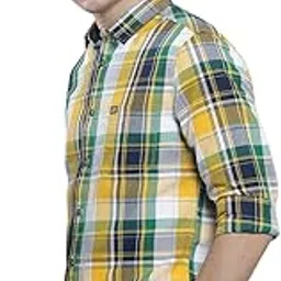 the indian garage co Men's Cotton Regular Fit Checkered Full Sleeves Cutaway Collar Casual Shirt-picture-34