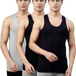 dixcy scott Originals Men’s Solid Itch -Free & Comfortable U-Neck Sleeveless 100% Combed Cotton Vest Innerwear - Clasz Vest Color RN (Pack of 3)-picture-24