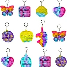 RZA Pop It Pop Keychain Assorted | Simple Fidget Popper Toy | Popit Key Chains | Cute Keychains for Girls | Kids ( Pop Keychain 10 Pcs )-picture-13