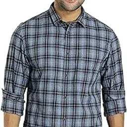 indian terrain Men Checked Blue Shirt-picture-11