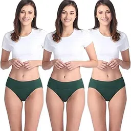 Adira | Period Panties Hipsters Reusable | Hipster Fit for Medium & Low Flow | Leakproof & Skin Friendly | Use with Pad for Non-Icky Feeling | Patented | Pack of 3 image 1