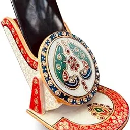 Kariox Decorative Marble Mobile Stand for Home | Table Top Designer Printed Peacock Phone Holder for Home & Office (Multicolor, 10.5x10x11.5 cm)-picture-28