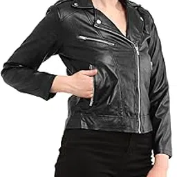 Full Sleeve Leather Jacket for Women-picture-29