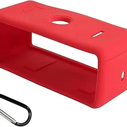 OLV Silicone Protective Case for Marshall Emberton Bluetooth Speaker, Soft Portable Shell, Anti-Scratch, Dustproof, Shockproof, Waterproof, Speaker Guard, Carabiner, Durable, (Red)-picture-50