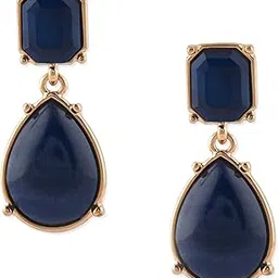 zaveri pearls Blue Stones Embellished Contemporary Yellow Gold Drop Earring For Women-ZPFK15157-picture-18