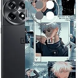 AtOdds Mobile Skin Sticker Wrap | Compatible for ONEPLUS 12R (5G) | Scratchproof Matte Finish | Full Coverage for All Sides & Camera Protection (Gojo-Saturo)-picture-22