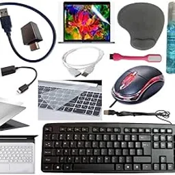 Anjo 14 in 1 Combo of Wired Keyboard & Mouse, Mouse Pad with Wrist Support, USB Hub3.0, 3in1Cleaner, OTG Micro&C, Extension, LED, Laptop Trackpad & Lid Lamination, 15.6 inch Key&Screen Guard & Sleeve-picture-23