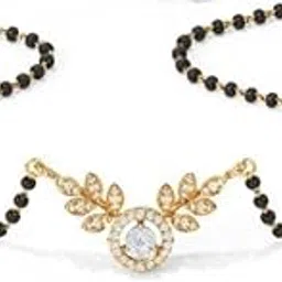 American Diamond Micron Gold Plated Mangalsutra Pendant with Short Chain for Women-picture-20