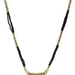 ramdev art fashion jewellery 18 Inch Designer Gold Plated Black Beads Mangalsutra for Women and Girls | Elegant Ethnic Necklace with Premium Finish-picture-18