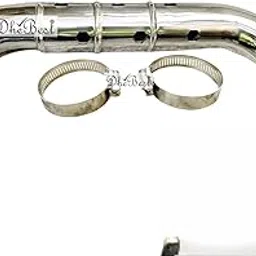 Dhe Best Bike Silencer Bend Pipe Heat Shield Protector/Cover Guard Chrome only for bs4 Model Compatible with RE Classic Chrome-picture-26