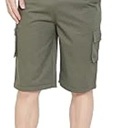 hypernation Green Color Cotton Men's Shorts(HYPM002805)-picture-14