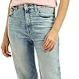 levi's Women's Mid Rise Straight Fit Light Blue Jeans-picture-19