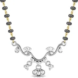 avsar 18k (750) White Gold and Diamond Mangalsutra for Women-picture-30
