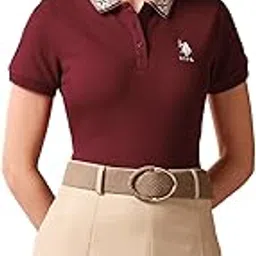 u.s. polo assn. Women's Solid Regular Fit Polo Shirt-picture-31