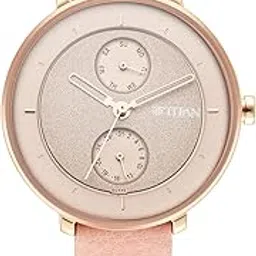titan Pastel Dreams Brown Dial Analog Leather Strap Watch for Women-NS2651WL06 image 1