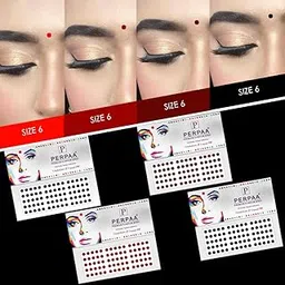 Perpaa® Multicolor Bindi Pack of 8 Flaps (DLRB Size 6, Diameter 5mm)-picture-34