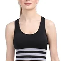 ANESHA Women's Medium Support Compression Sports Bra Pack of 1 (Black) Size (26 – 32)-picture-15