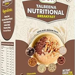Shifa Talbeena Nutritional Breakfast Chocolate Flavour | Instant Kheer for Children 1 Year+ | With Jau, Dry Fruits & Natural Cocoa | No Preservatives | Ready in 5 Mins | 250g (250g (Pack of 1))-image-1