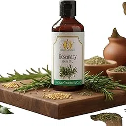 Rosemary Hair Oil for Hair Growth - 100ml | Hair Fall Control, Nourishment & Strengthening, Skin Care| Clinically Tested and Ecocert Certified Organic 100% Pure & Natural image 1