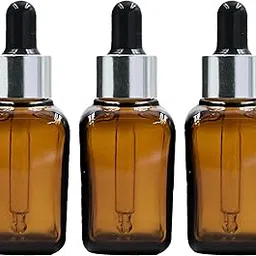 30ML Amber Square Empty Glass Bottle | Glass Dropper | Silver Sleeve | Silcon Black Teat | Refillable | Leak Proof For Essential Oils | DIY Perfumes | DIY serums (12)-picture-25