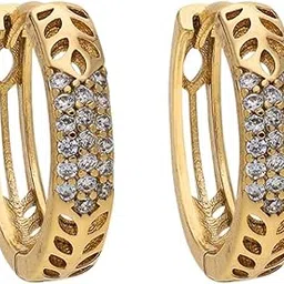 kushal's Fashion Jewellery White Gold Polished Copper Trendy Zircon Bali Earrings, Best for Festive & Special Occasions - 456005-picture-34