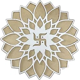 HALDI MEHENDI SHAADI Swastik Rangoli Stencil Mat with Base for Diwali Decoration. Easy Just Fill it Up, DIY Art & Craft Island Kit, Reusable for Door Entrance Floor Mandir Puja (12 inch) (Pattern 6)-image-11