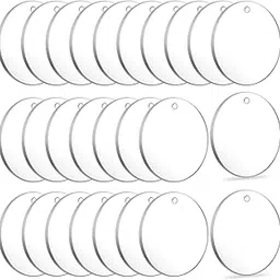 Anistuff Clear Round Acrylic Keychain Blanks - 3mm Transparent Circle Discs for Crafting and Vinyl-picture-27