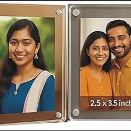 Decowall Magnetic Acrylic Photo Frames | Unique Raksha Bandhan Gifts | Fridge Display for Instant Prints | Ideal for Gifting & Home Decor | Double Sided | 3.5x2.5 inch | (Pack of 2)-image-5