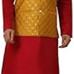 kraft india Men's Silk Blend Maroon Kurta, Churidar With Cotton Silk Embroided Sequenced Nehru Jacket set-picture-47