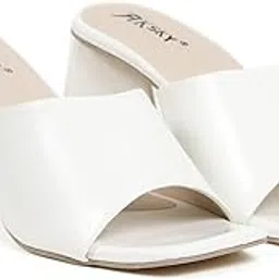 zebin Women's Patent Block Heel Mules, Open Toe Slip-on Sandals-picture-13