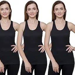 Bodycare Insider Women Black Round Neck Sleeveless Premium Slips Thermal Upper/Top - Pack of 3-picture-10