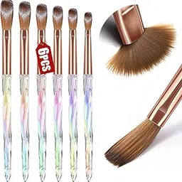 Rubyface Acrylic Brush Set 6PCS Professional Nail Brushes for Application, Powder, Art Extension, 3D Carving, Manicure Tool, Home DIY - Sizes 4/6/8/10/12/14-image-88