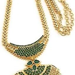 sasitrends 1 Gram Micro Gold Plated Big Pendant Chain Necklace for Women & Girls-picture-39
