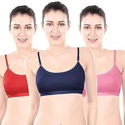 selsia trendy women SELSIA Women's Cotton Non Padded/Sports/Gym/Yoga Daily Workout Sports Bra Combo for Girls-picture-10