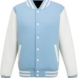 drobe Cotton Blend Solid Long Sleeves Varsity Jacket For Men & Women-picture-18