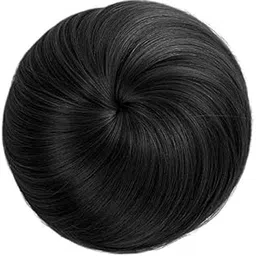 DELORUS Women's and Girl's Synthetic Hair Bun Plain Juda Hair Extension Pack Of 1 pcs (Black)-image-87