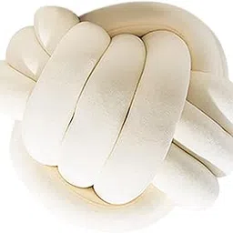 MYADDICTION Round Knot Ball Pillow Round Photography Props for Home Decoration 22cm Beige-picture-19