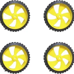 UNIVERSAL HUB� Pack of 4 wheel-4512 Robot Durable Rubber Tire Yellow wheel 45mm for BO DC Motor-picture-29