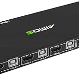 4 Ports KVM Switcher 2.0 4-in-1 KVM Switcher 4K HD Image Quality Keyboard Mouse USB Synchronization Controller Black pekdi-picture-27