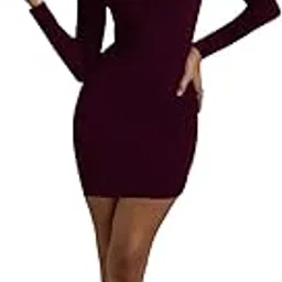 clafoutis Women Half High Neck Full Sleeve's Knee Length Bodycon Dress-picture-17