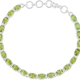 ravishing impressions Peridot Natural Gemstone 925 Sterling Silver Adjustable Tennis Bracelets Stackable Trendy Gift for Her With Lobster 7 Inches-picture-52
