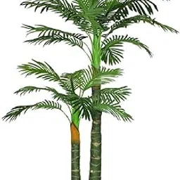 KAYKON Artificial Plant Big Areca Palm Green Tree Without Pot Indoor Plant for Home Decor (2 Leg Palm), Plastic-picture-10