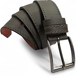 hamition caddre Pu Leather Belt for Men, Formal Belt for Men, Mens Belt Adjustable up to 46 Inches, 1.5 Inch Width, Zinc Casted Buckle, Stylish Casual Belt for Men - GreyBlack-picture-22