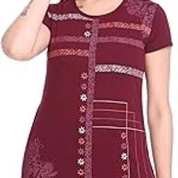 plush Women's Long Printed Cotton Round Neck Half Sleeve T-Shirt/Tshirts (DPL-PT-001)-picture-17