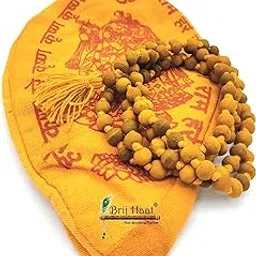 BRIJ HAAT Original Rosary haldi Mala 108+1 Beads of Turmeric with Cotton Gaumukhi Japa Bag-picture-25