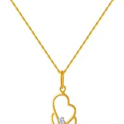 p.c. chandra jewellers 14k (585) Yellow Gold and American Diamond Pendant for Women-picture-51