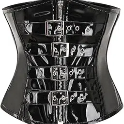chuongkaiye Women’s Leather Zipper Corset Belt | Short Waist Corset with Front Closure | Stylish Belly Shaper for Outerwear-picture-53