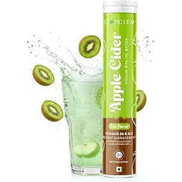 Apple Cider Vinegar Effervescent Tablets Kiwi Flavour | With the Mother | Supports Digestion, Detox, Metabolism & Weight Management | 20 Effervescent Tablets Pack-image-73